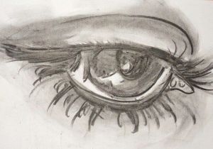300x210 charcoal drawing of an eye my first attempt to draw an eye eye eye - Charcoal Drawing Ideas