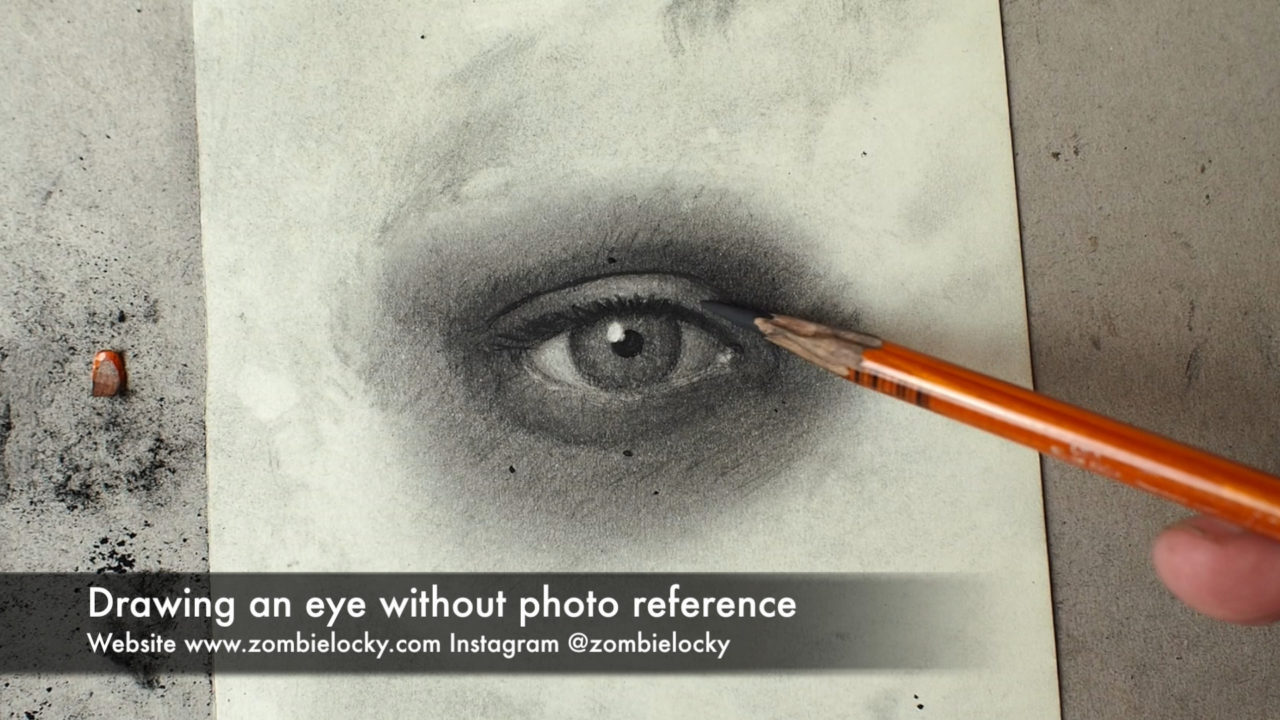 1280x720 How To Draw Realistic Eyes In Charcoal Without Photo Reference - Charcoal Eye Drawing