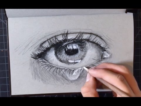 480x360 How To Draw An Eye Using Charcoal, Step - Charcoal Eye Drawing