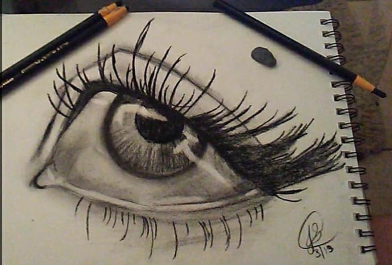 794x537 Original Charcoal Eye Drawing Etsy - Charcoal Eye Drawing