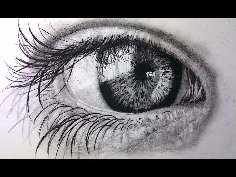 480x360 Realistic Eye - Charcoal Eye Drawing