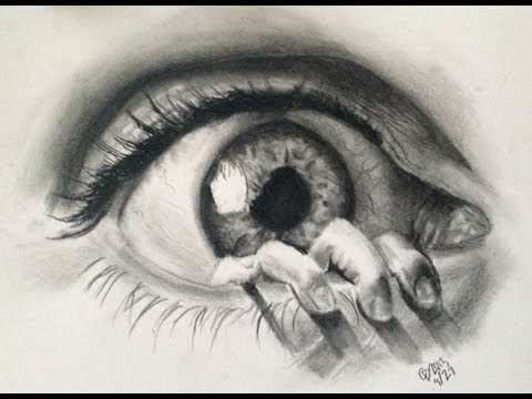 480x360 Realistic Eye Drawing In Charcoalgraphites - Charcoal Eye Drawing