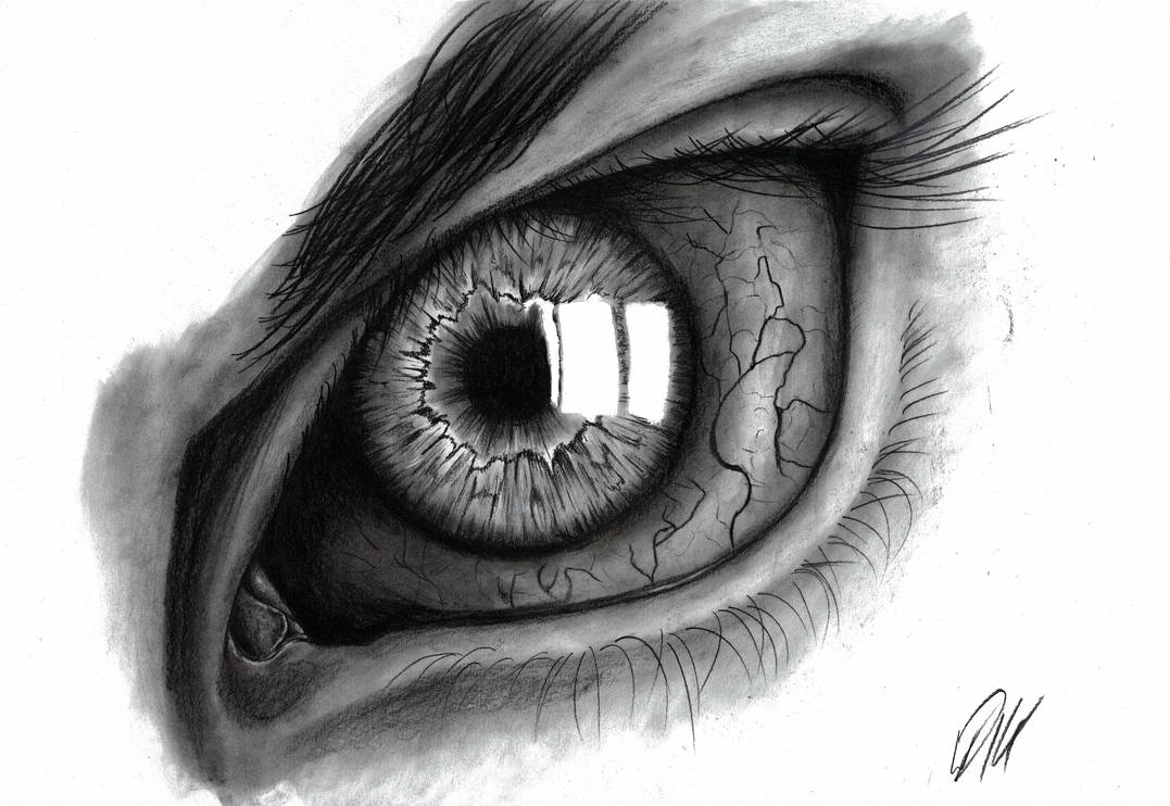 Charcoal Eye Study - Charcoal Eye Drawing. 