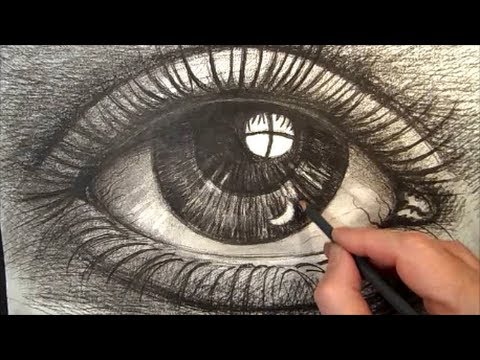 480x360 Drawing Eye With Charcoal, Artistic Graphic - Charcoal Eye Drawing