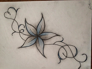 300x225 Flower Design Drawing - Charcoal Flower Drawing