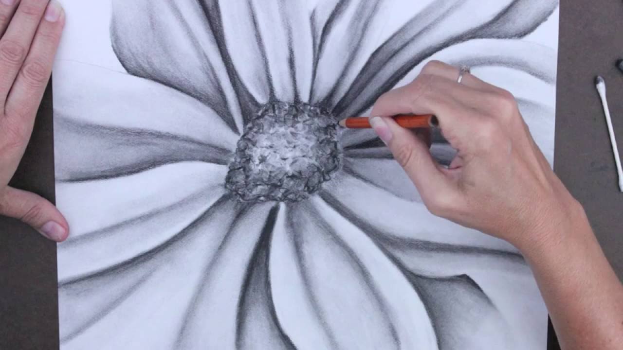 1280x720 Charcoal Flower Drawing - Charcoal Flower Drawing