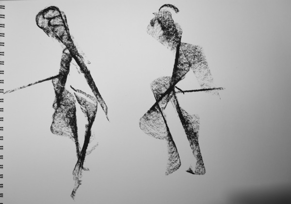 600x422 gesture drawing woman walking slowly - Charcoal Gesture Drawing
