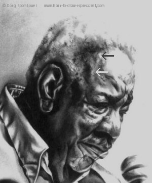 300x362 How To Draw Hair With Pencil Or Charcoal - Charcoal Hair Drawing