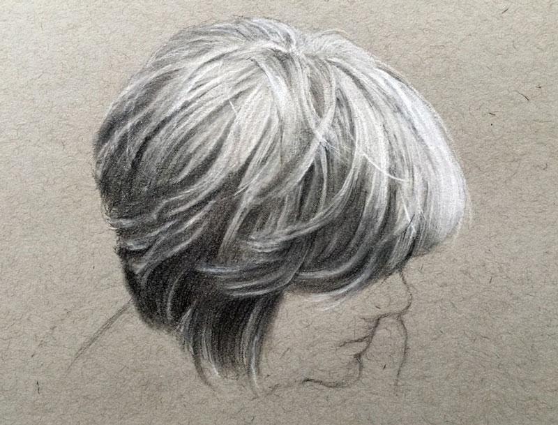 800x609 How To Draw Hair - Charcoal Hair Drawing