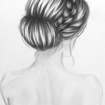 354x354 Shop Charcoal Drawing On Wanelo - Charcoal Hair Drawing
