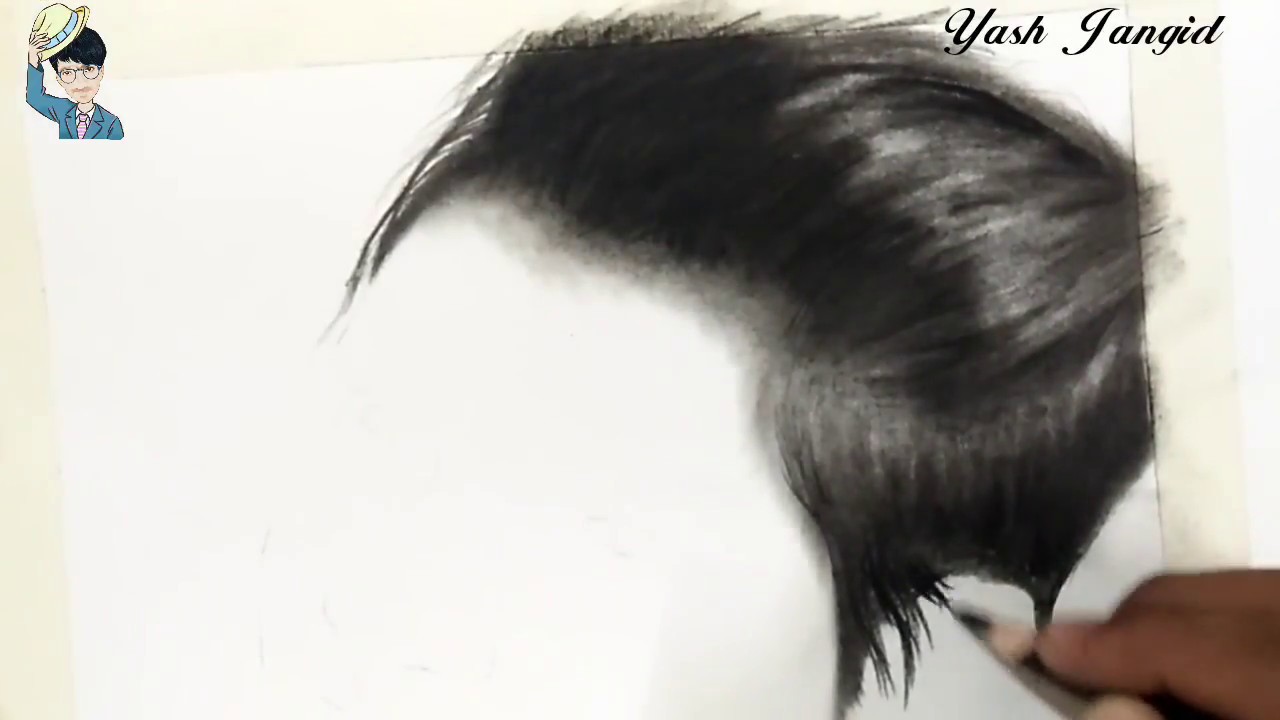 1280x720 female hair drawing charcoal with blending - Charcoal Hair Drawing