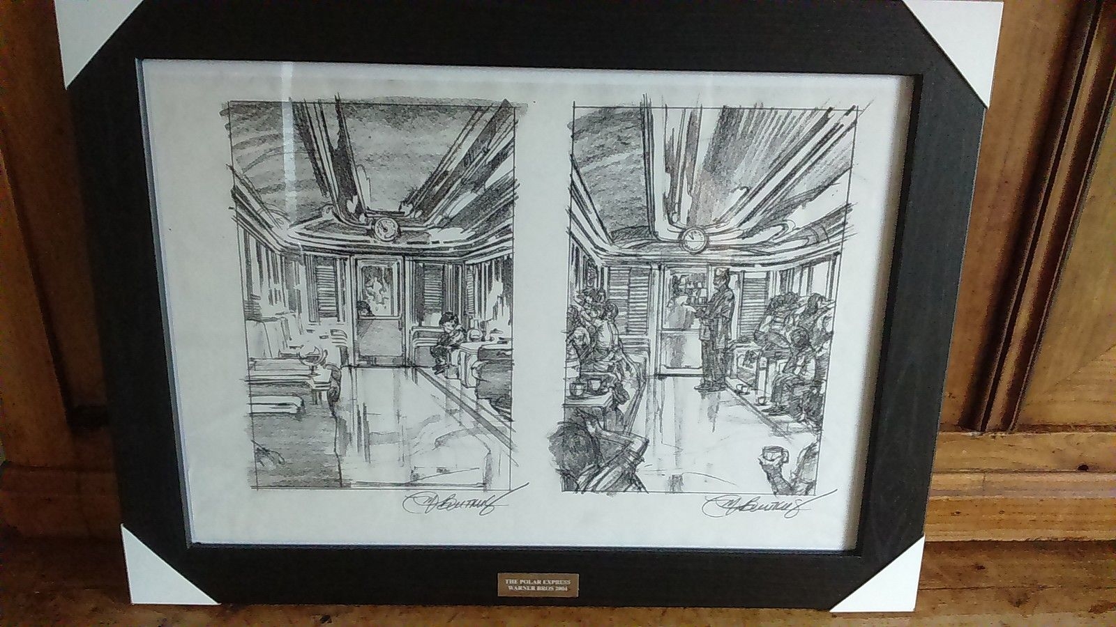 1600x900 polar express hand drawn in charcoal signed original movie - Charcoal Hand Drawing