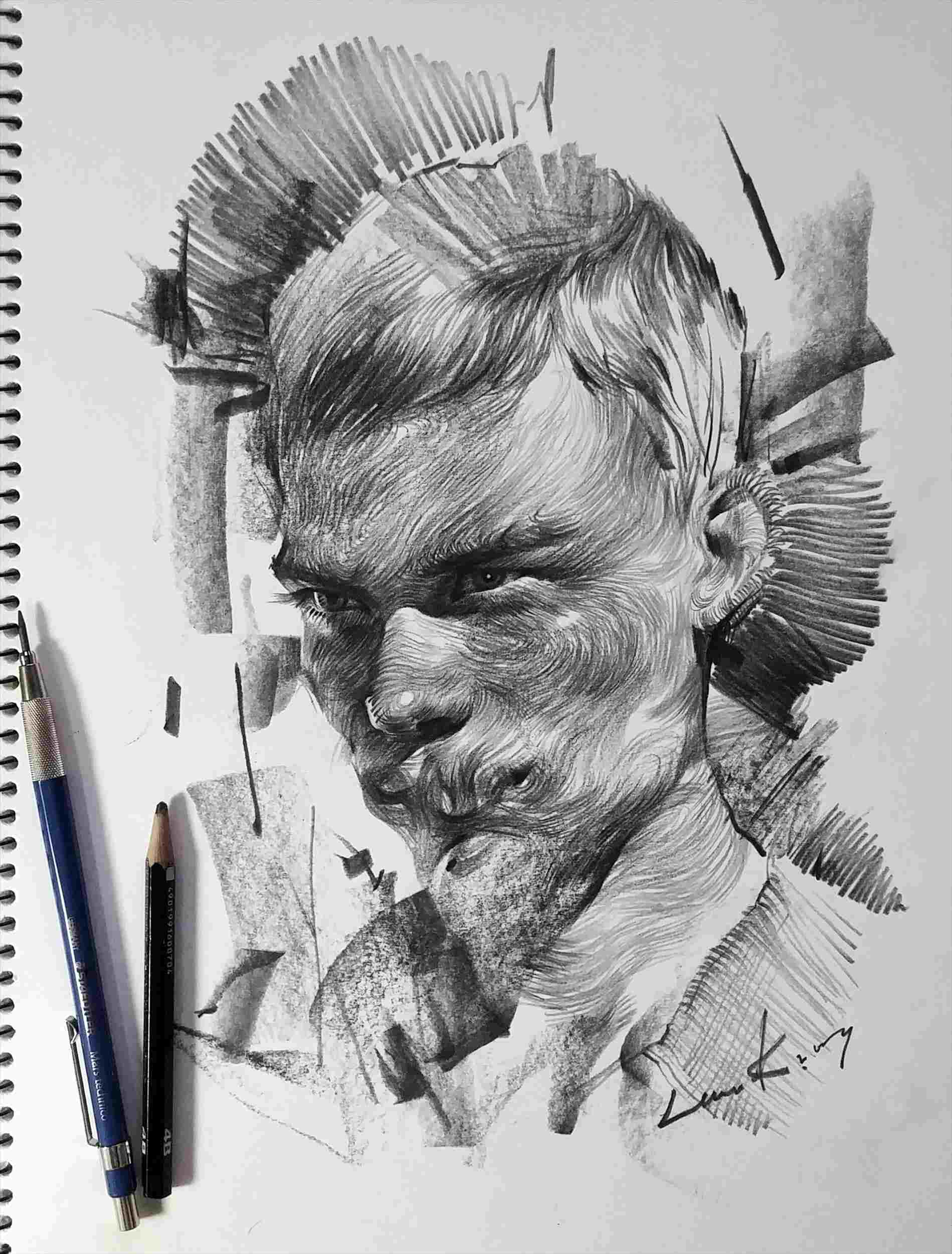 1899x2501 using charcoal handdrawn girl in chinatown charcoal drawing - Charcoal Hand Drawing