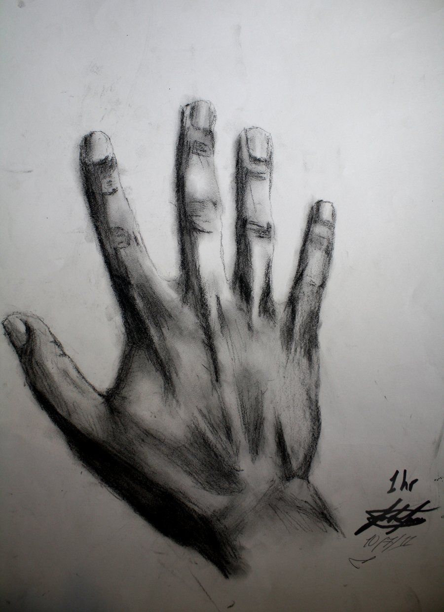 900x1240 charcoal art drawings charcoal drawing of my hand - Charcoal Hand Drawing