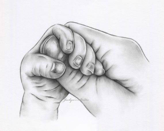 570x456 Charcoal Drawing Print Mother And Baby Etsy - Charcoal Hand Drawing
