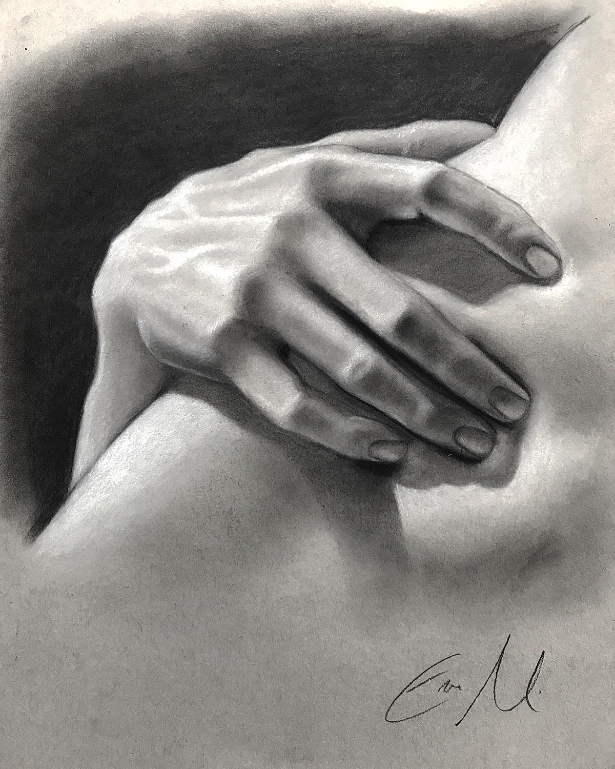 1200x1500 Charcoal Drawing Of The Hand Of Proserpina - Charcoal Hand Drawing