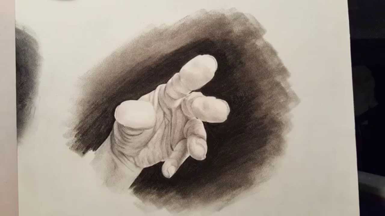 1280x720 Charcoal Hand Drawing Time Lapse - Charcoal Hand Drawing