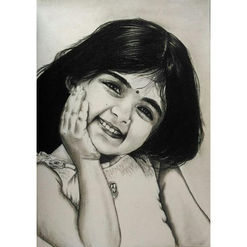 500x500 charcoal portrait painting - Charcoal Portrait Drawing