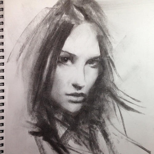 500x500 Charcoal Sketching, Decorative Painting - Charcoal Portrait Drawing