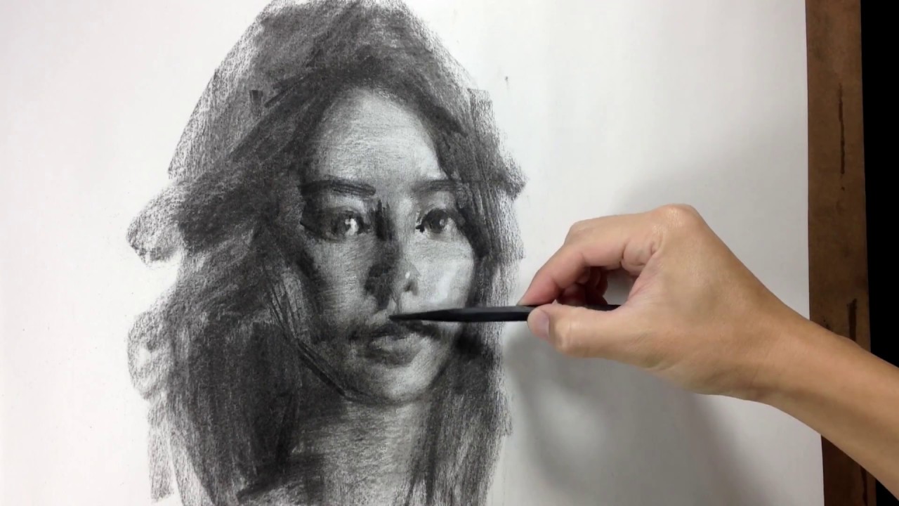 1280x720 Drawing Portrait In Charcoal - Charcoal Portrait Drawing