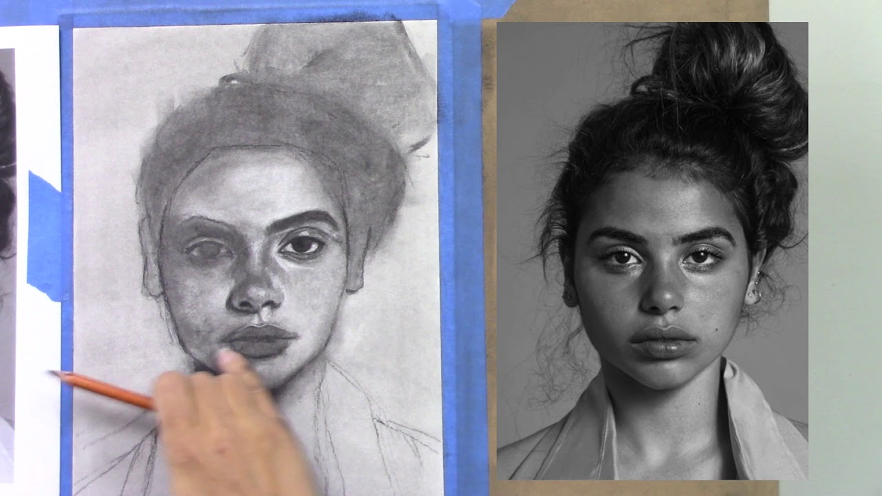 1280x720 Charcoal Drawing Tutorial - Charcoal Portrait Drawing