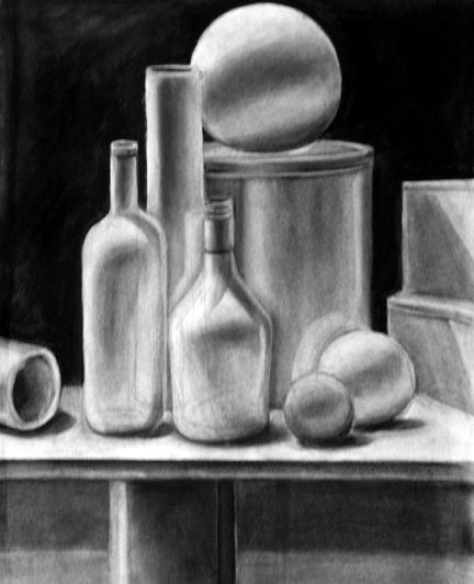 432x532 Charcoal Still Life Drawings - Charcoal Still Life Drawing