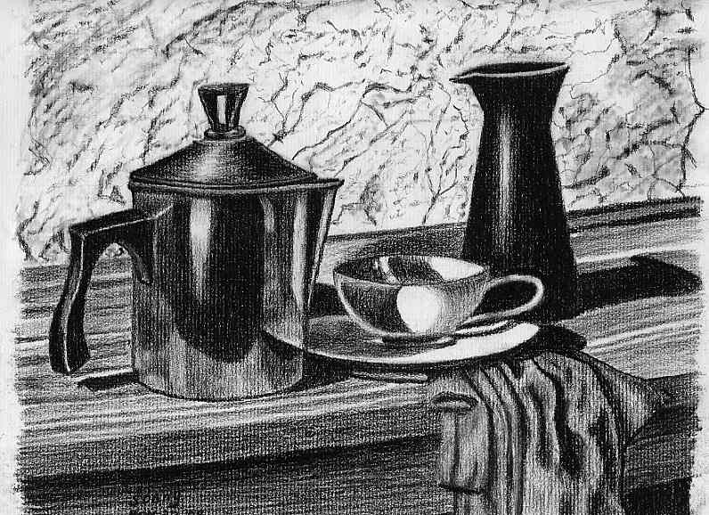 796x578 First Charcoal Pencil Drawings - Charcoal Still Life Drawing