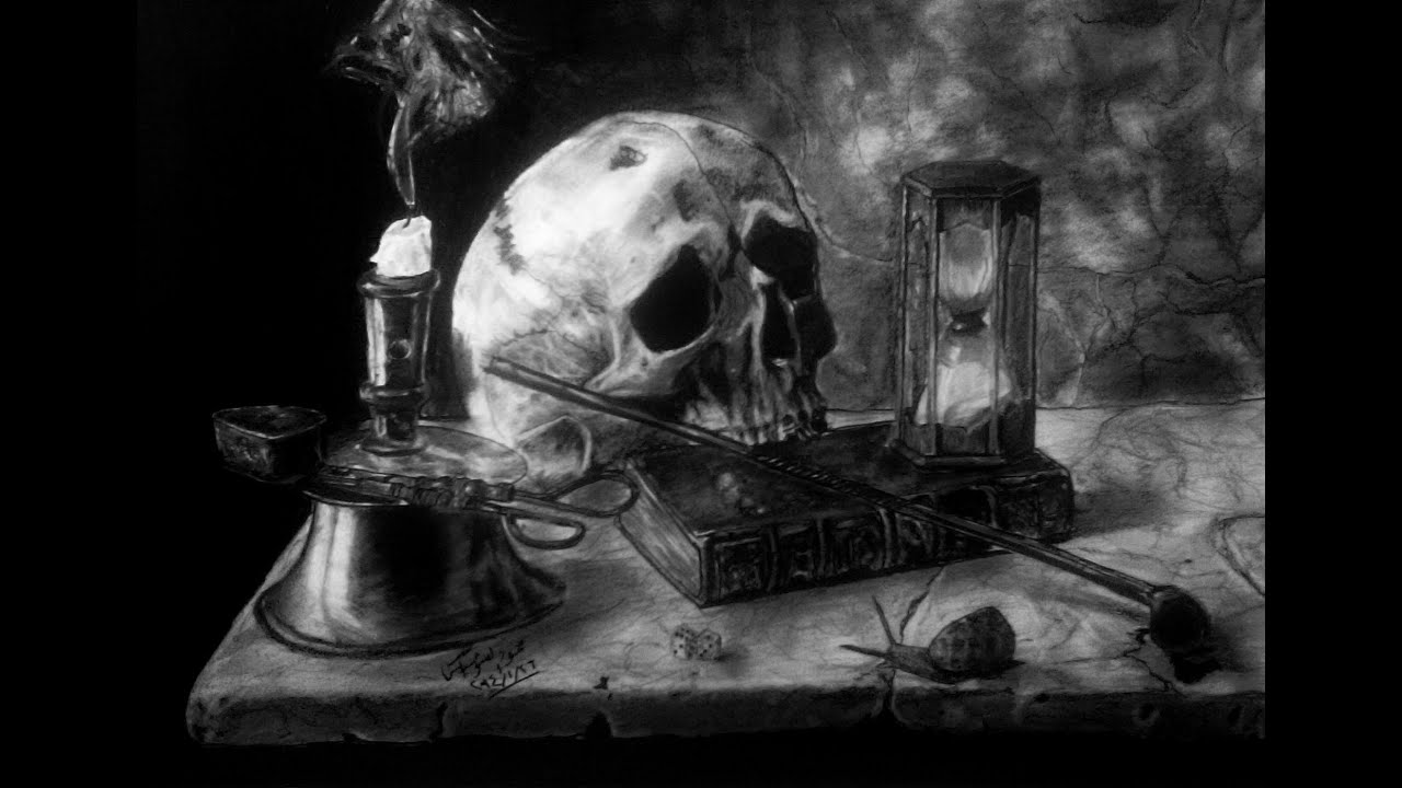 1280x720 Still Life Drawing With Charcoal Pencil - Charcoal Still Life Drawing