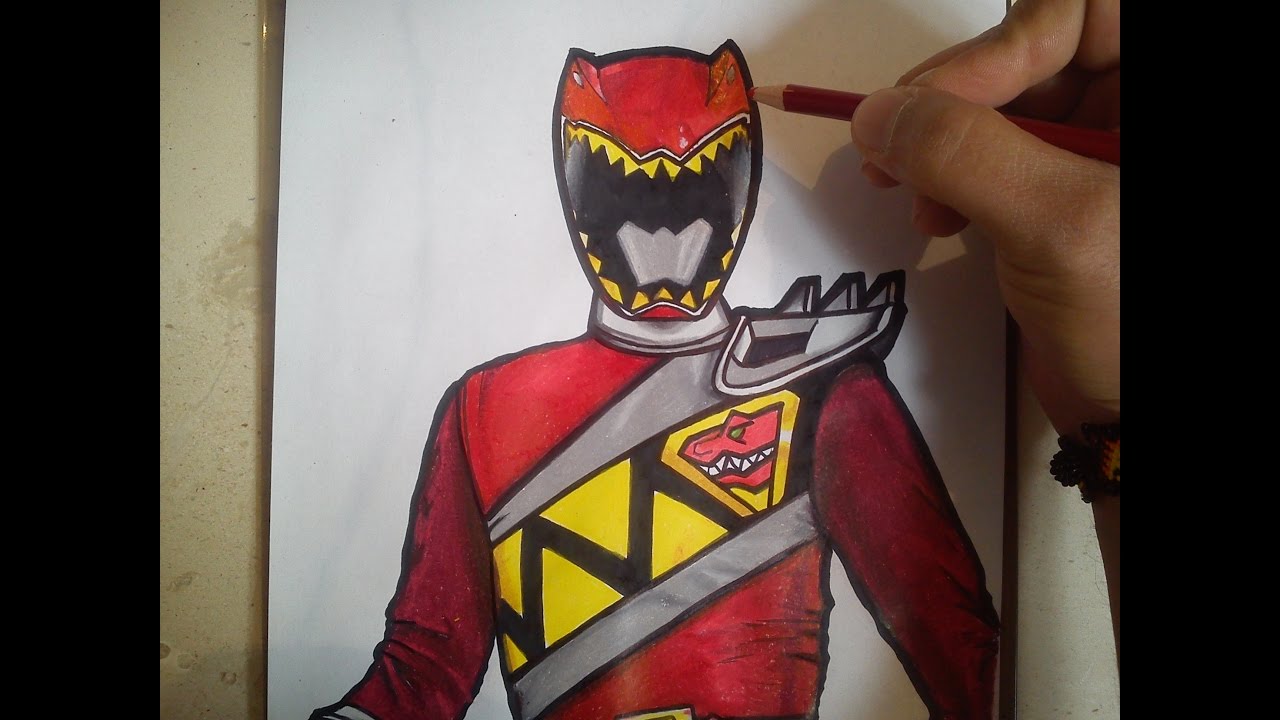 1280x720 how to draw power ranger dino charge red como dibujar power - Charge Drawing