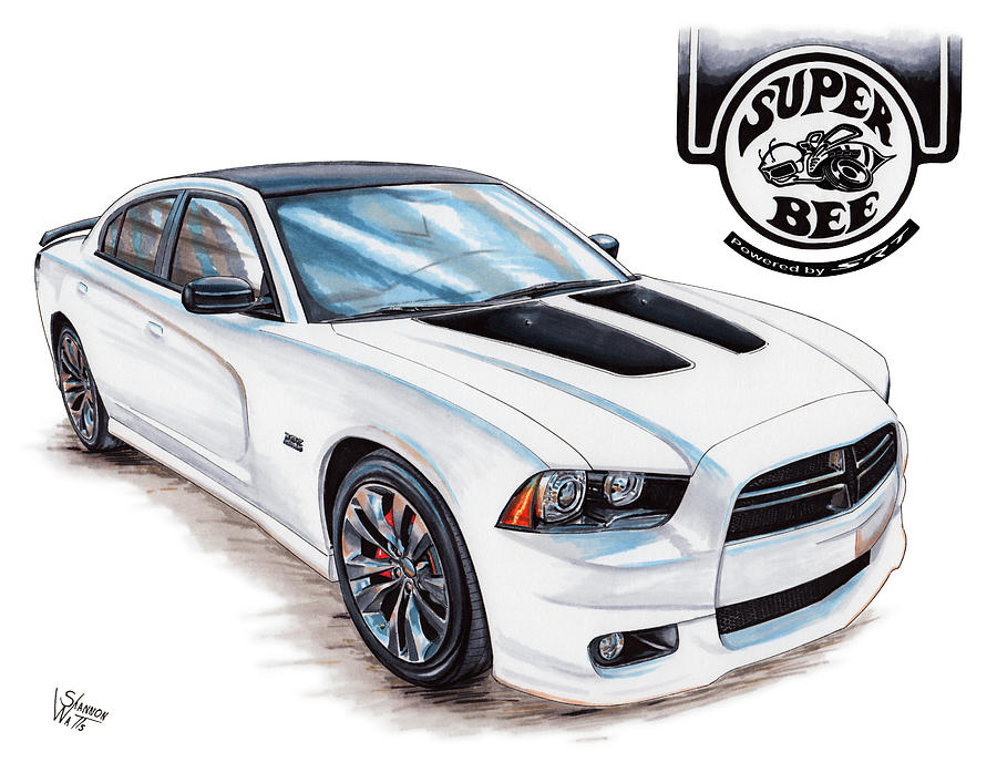 900x707 dodge charger super bee drawing - Charger Drawing
