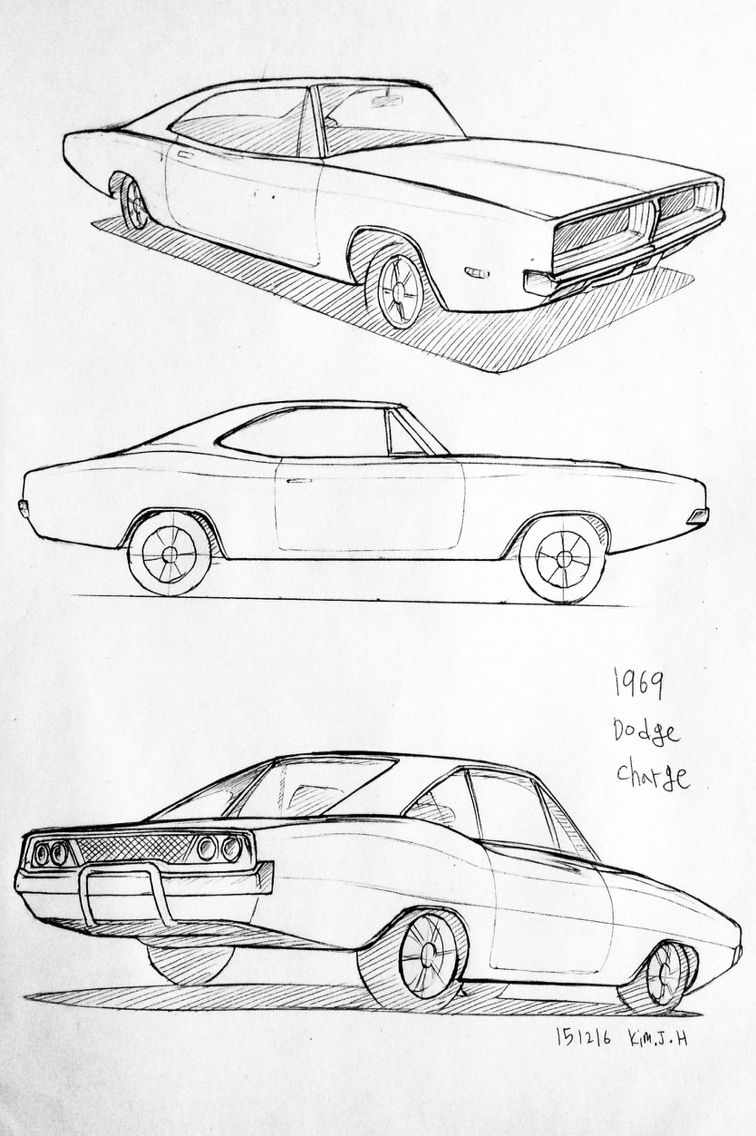756x1136 car drawing dodge charger prisma on paper kim j h - Charger Drawing