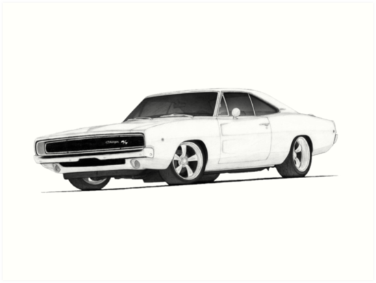 549x413 dodge charger drawing art prints - Charger Drawing