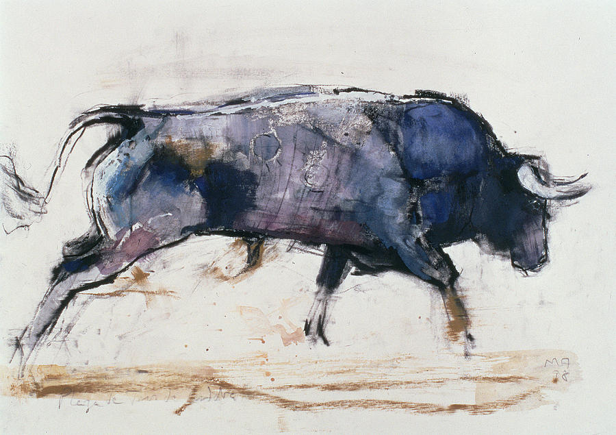 900x635 Charging Bull Painting - Charging Bull Drawing