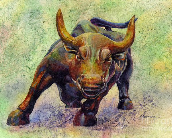 600x480 Charging Bull Poster - Charging Bull Drawing
