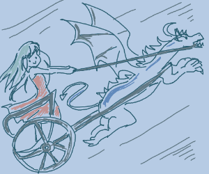 300x250 girl with a dragon chariot drawing - Chariot Drawing