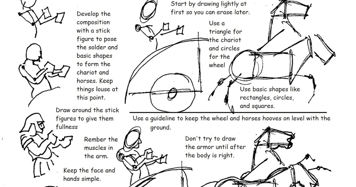 1200x630 how to draw worksheets for the young artist how to draw a roman - Chariot Drawing