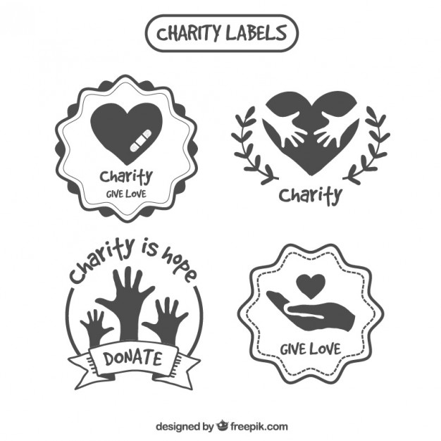 626x626 Decorative Hand Drawn Charity Labels Vector Free Download - Charity Drawing
