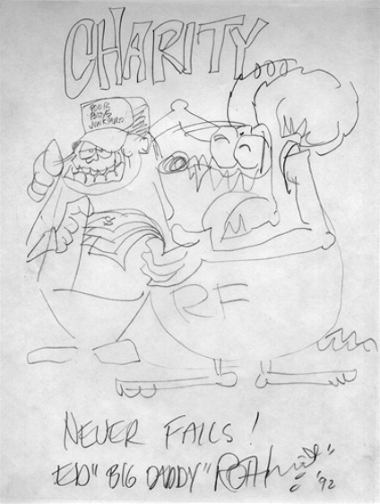424x562 ed big daddy roth original pencil drawing charity never fails - Charity Drawing