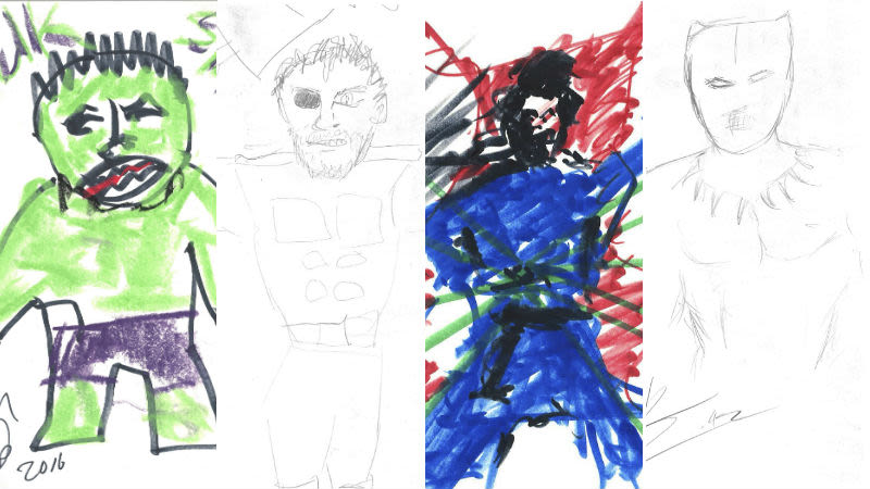 800x450 The Infinity War Cast Drew Their Own Characters For Charity - Charity Drawing