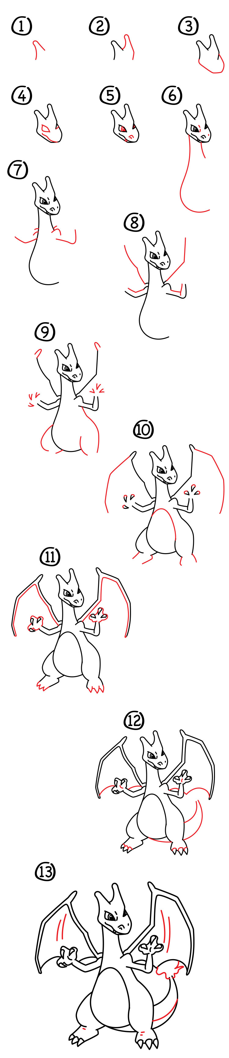 750x3458 How To Draw Charizard Pokemon - Charizard Drawing