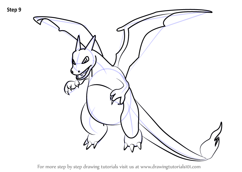 844x598 How To Draw Pokemon Charizard - Charizard Drawing