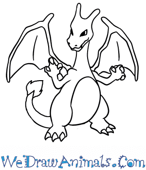 300x350 How To Draw Charizard Pokemon - Charizard Drawing