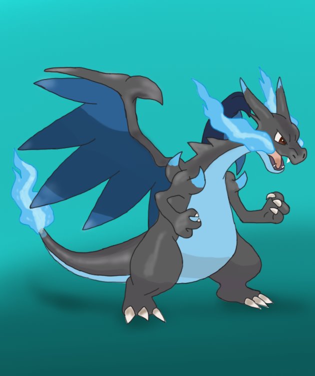 630x750 Learn How To Draw Mega Charizard X From Pokemon - Charizard Drawing