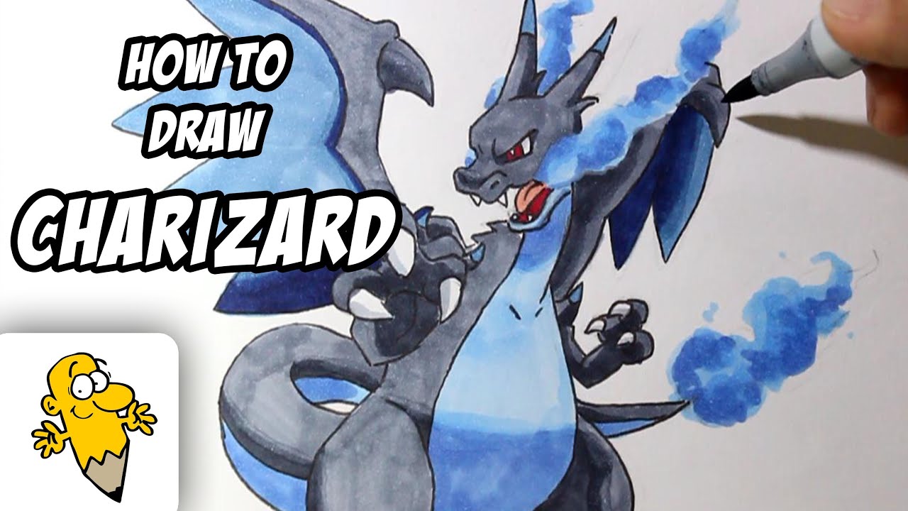 1280x720 How To Draw Mega Charizard X - Charizard X Drawing