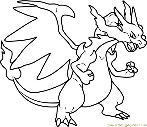 473x410 Mega Charizard X Pokemon Printable Coloring - Charizard X Drawing