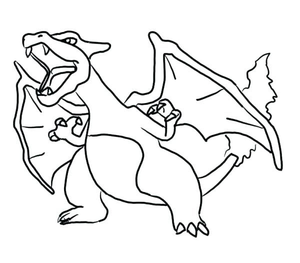 600x526 Pokemon Coloring Pages Charizard X - Charizard X Drawing