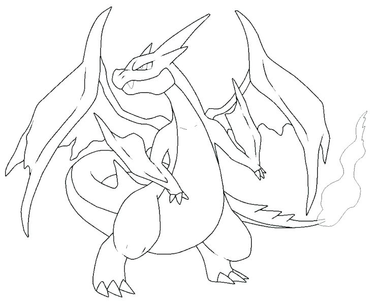 736x596 Coloring Pages Mega Evolved Drawing Charizard Ex Coloring Pages - Charizard X Drawing