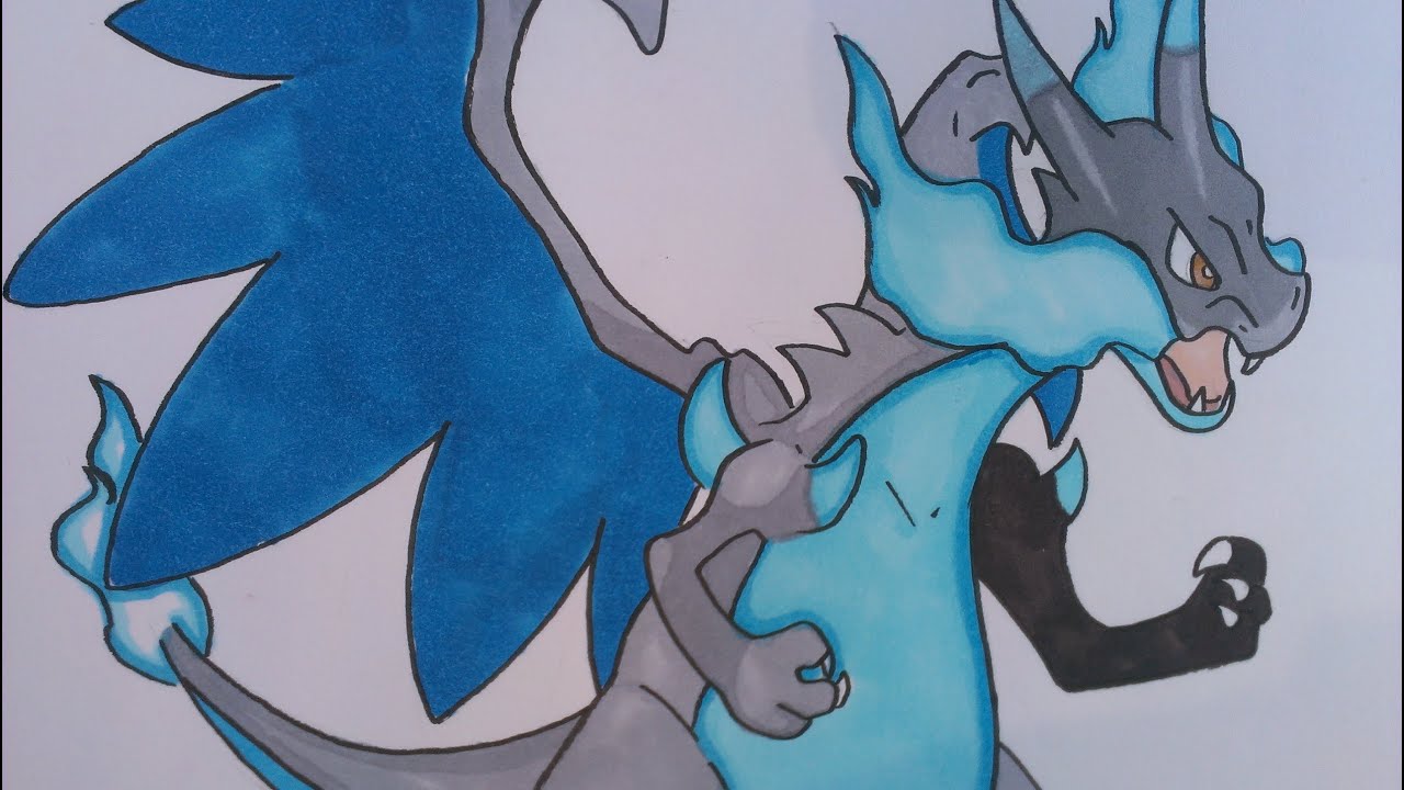 1280x720 Drawing Mega Charizard, Pokemon X And Y - Charizard X Drawing