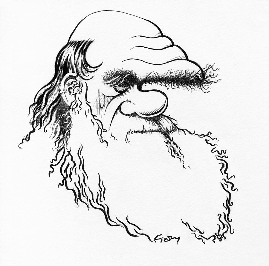 900x893 charles darwin, caricature photograph - Charles Darwin Drawings