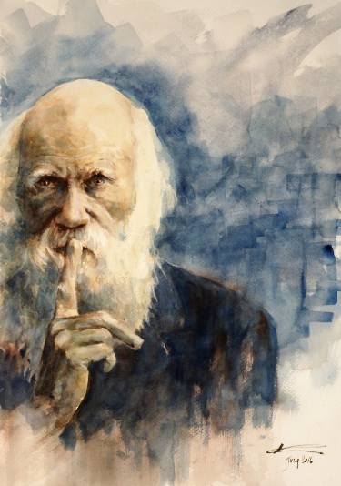 375x534 charles darwin painting - Charles Drawing